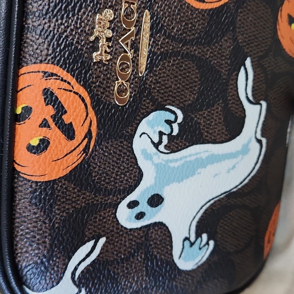 New Coach Pumpkin & Ghost Mini Jamie Signature Halloween Crossbody Bag 🎃👻 - Picture 6 of 15